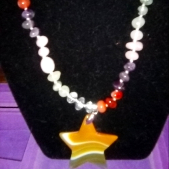 MULTI GEMSTONE BEADED NECKLACE - Picture 1 of 3